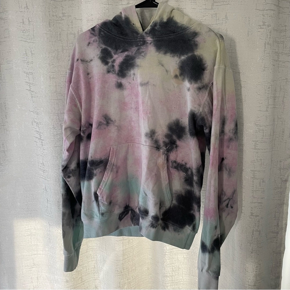 Tie-Dye Hoodie in Pink and Black